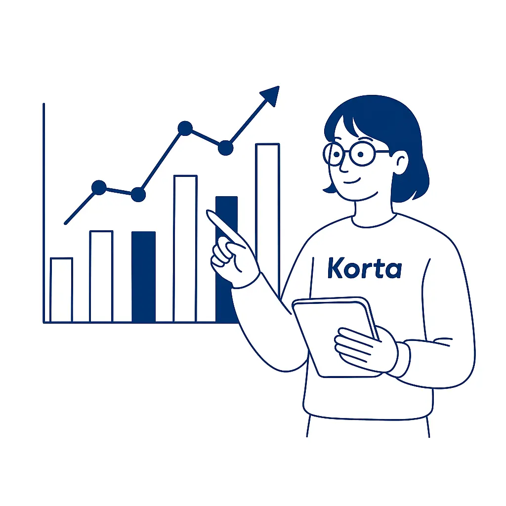 Track match results in Korta app - player statistics and ELO ratings