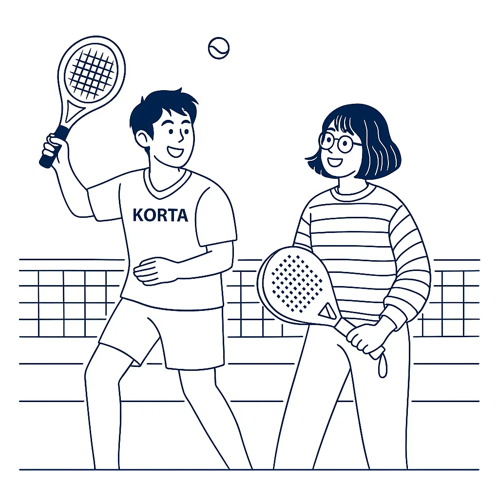 Tennis match arranged through Korta - players meeting at local tennis court